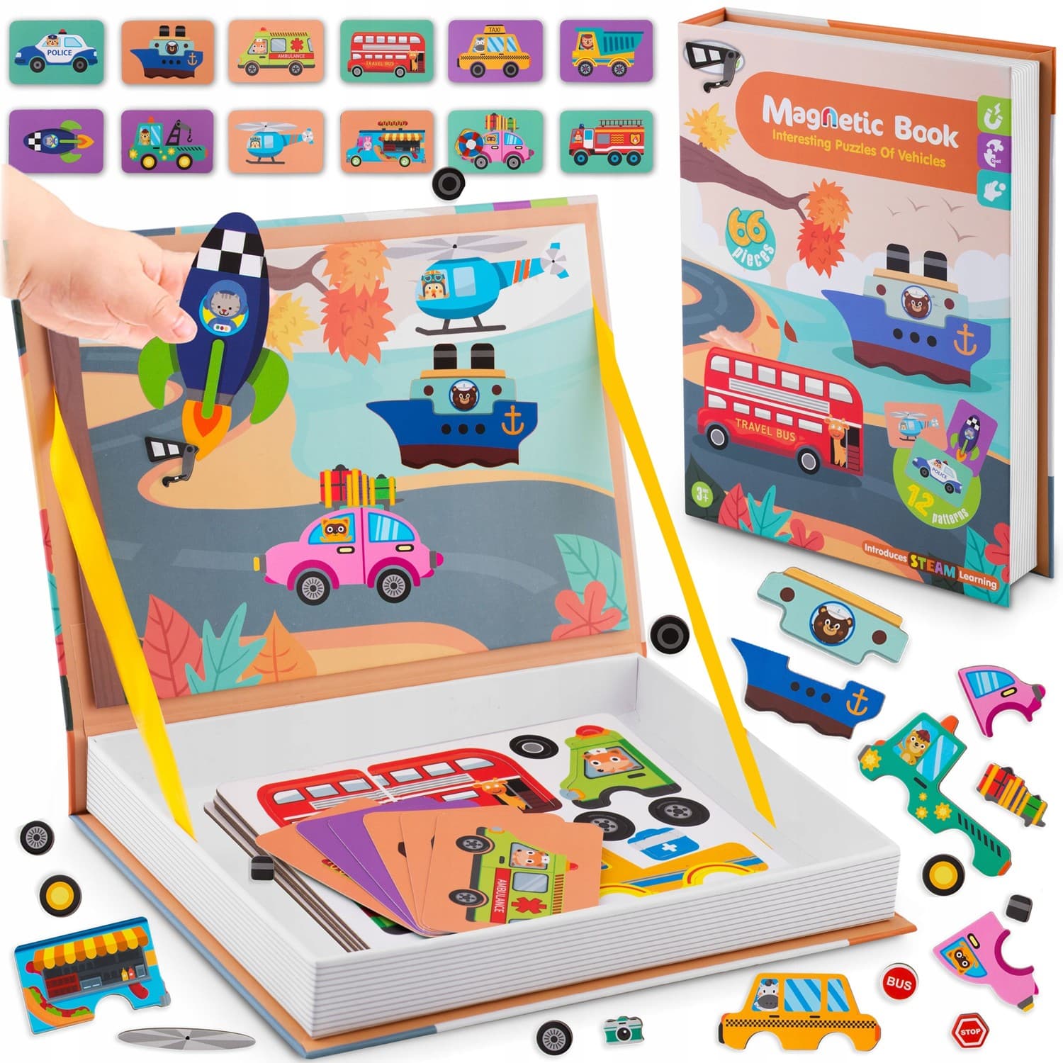 Książka magnetyczna puzzle Pojazdy RK-770 