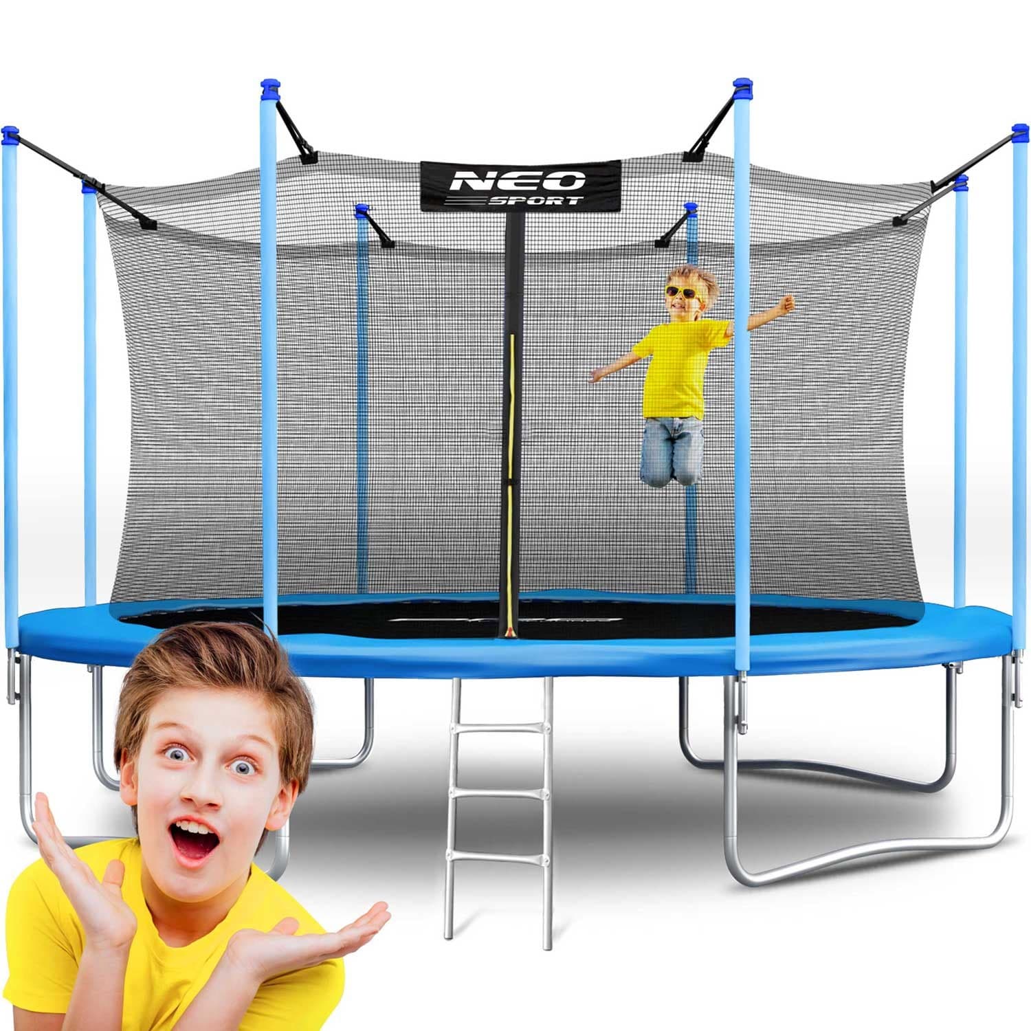 NeoSport Trampolina ogrodowa 15ft/465cm z siatką wewnętrzną i drabinką 