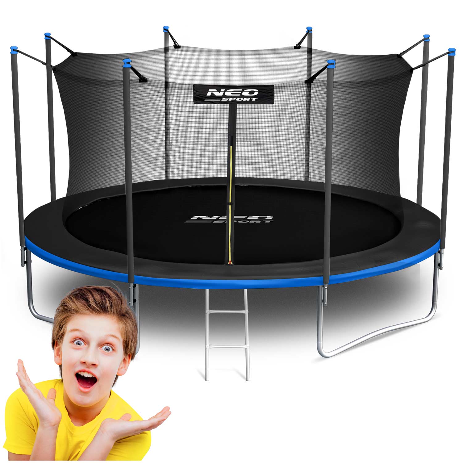 NeoSport Trampolina ogrodowa 15ft/465cm z siatką wewnętrzną i drabinką 