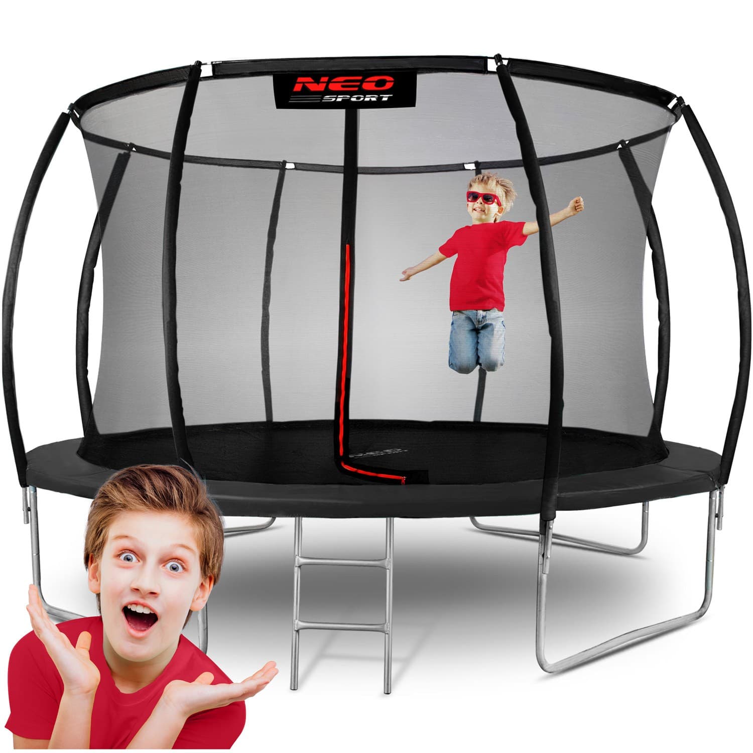NeoSport Trampolina ogrodowa profilowana 12ft/374cm z siatką wewnętrzną 