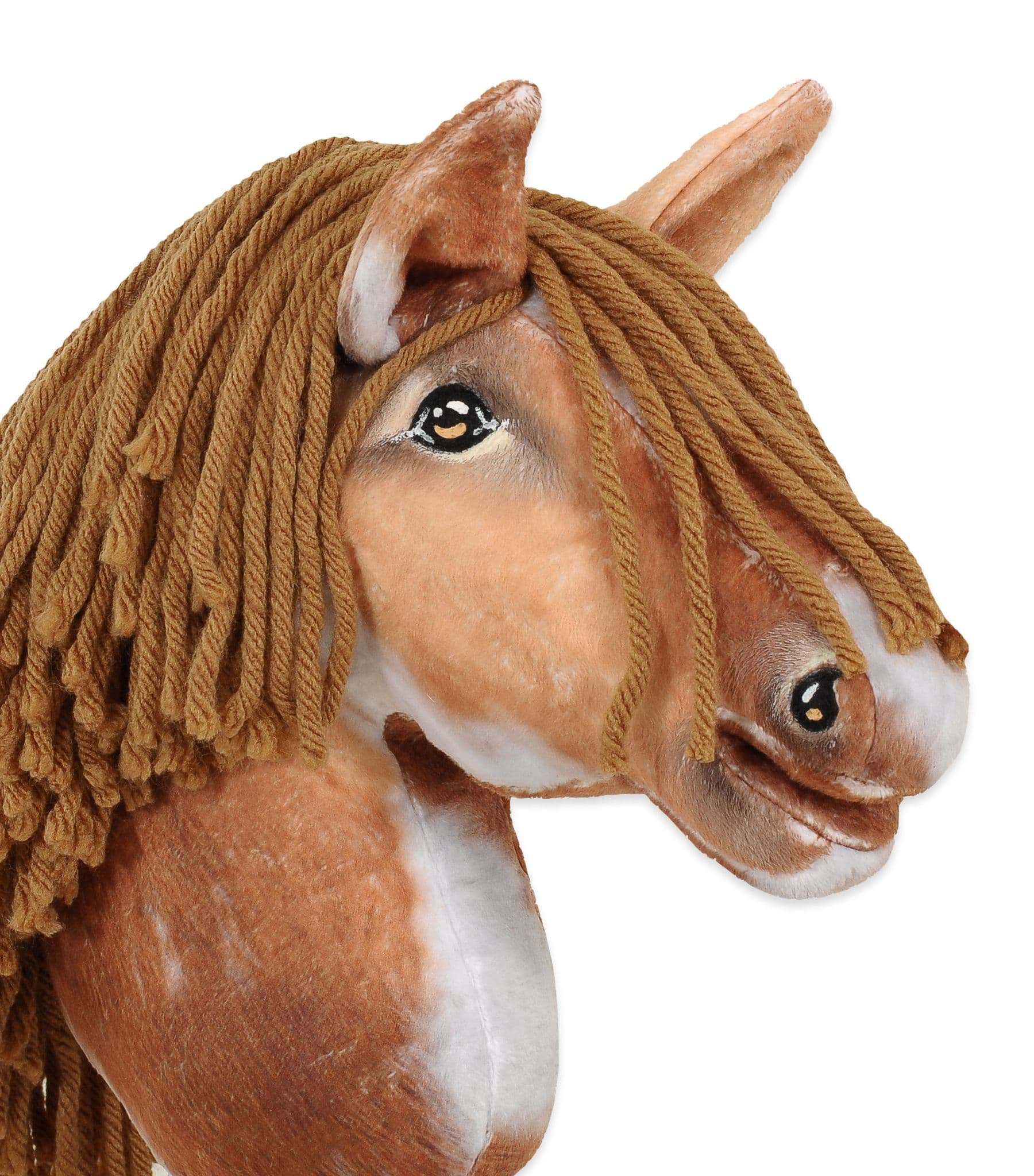 Hobby Horse Mały koń na kiju Premium - srokaty tobiano z brązową grzywą A4