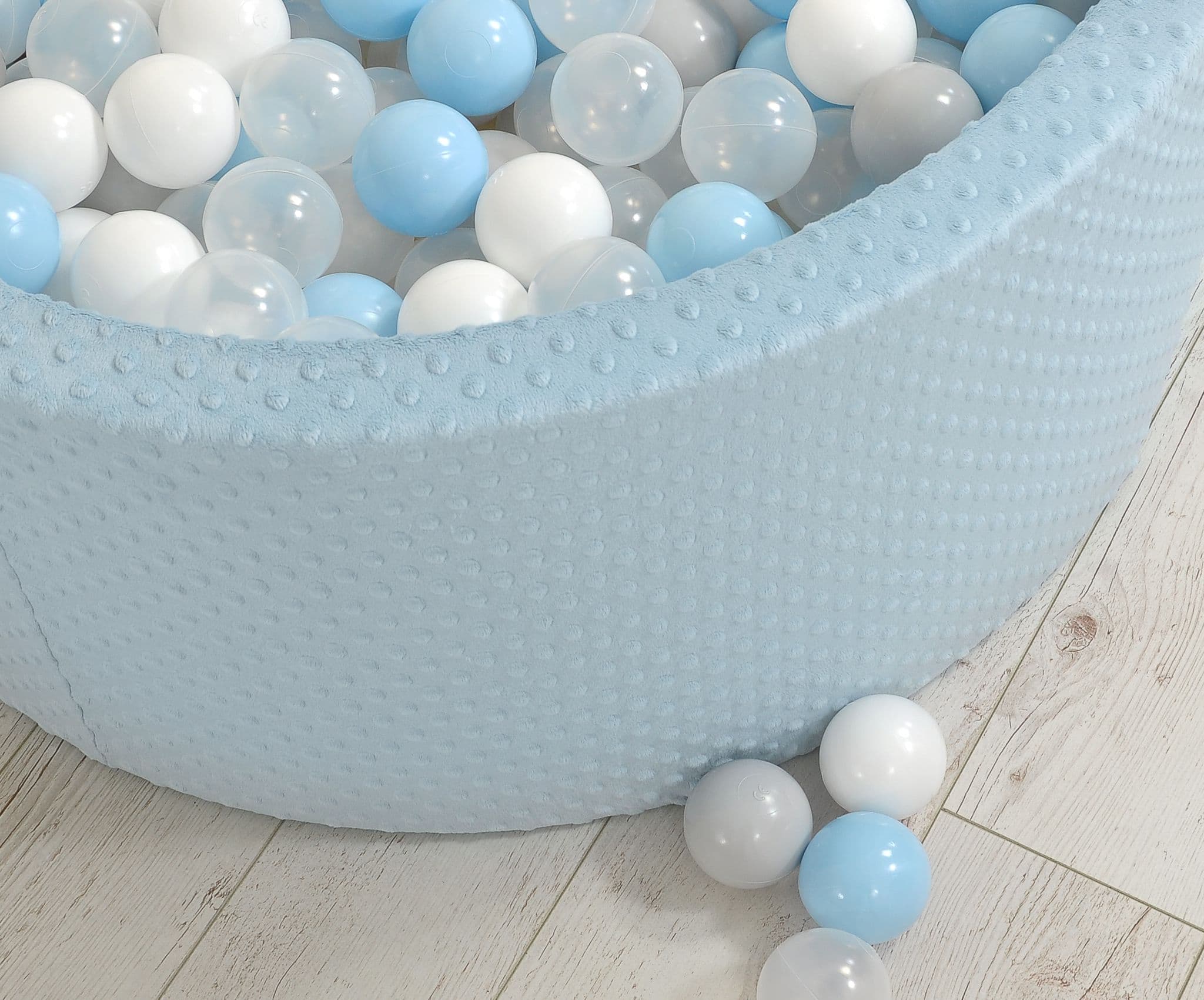 Suchy basen minky H-40 cm z piłkami 200szt.- misty blue