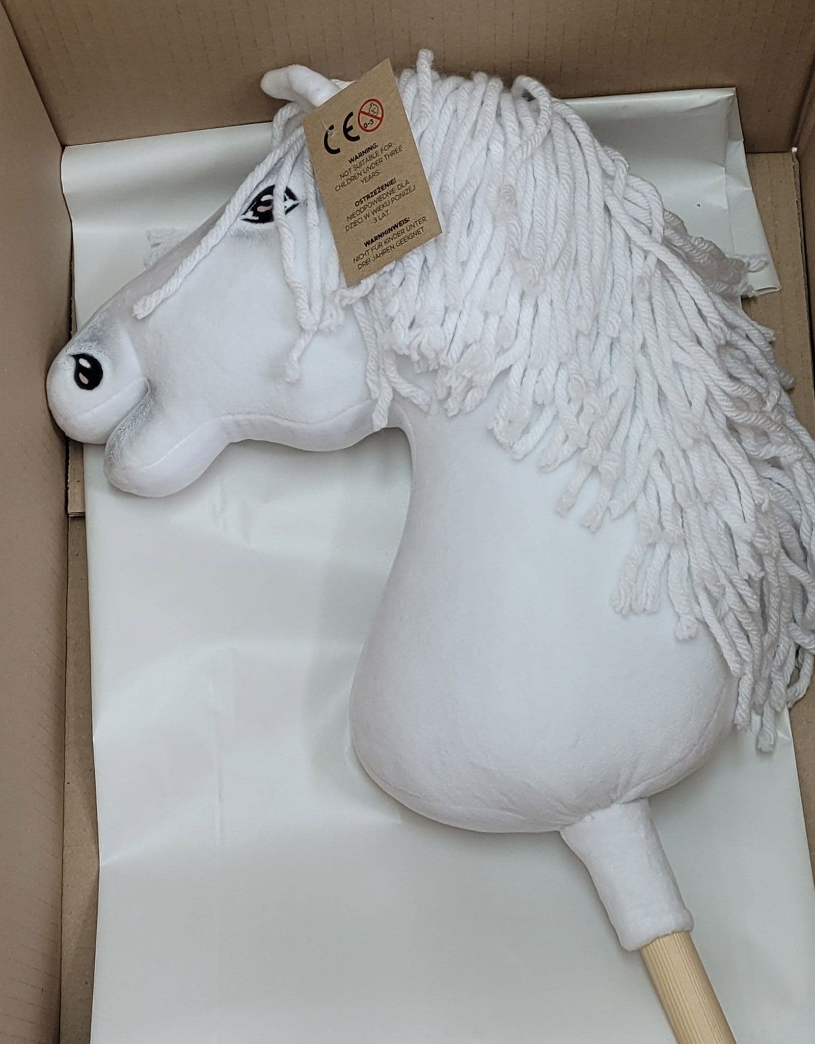 Hobby Horse Duży koń na kiju Premium - biały A3