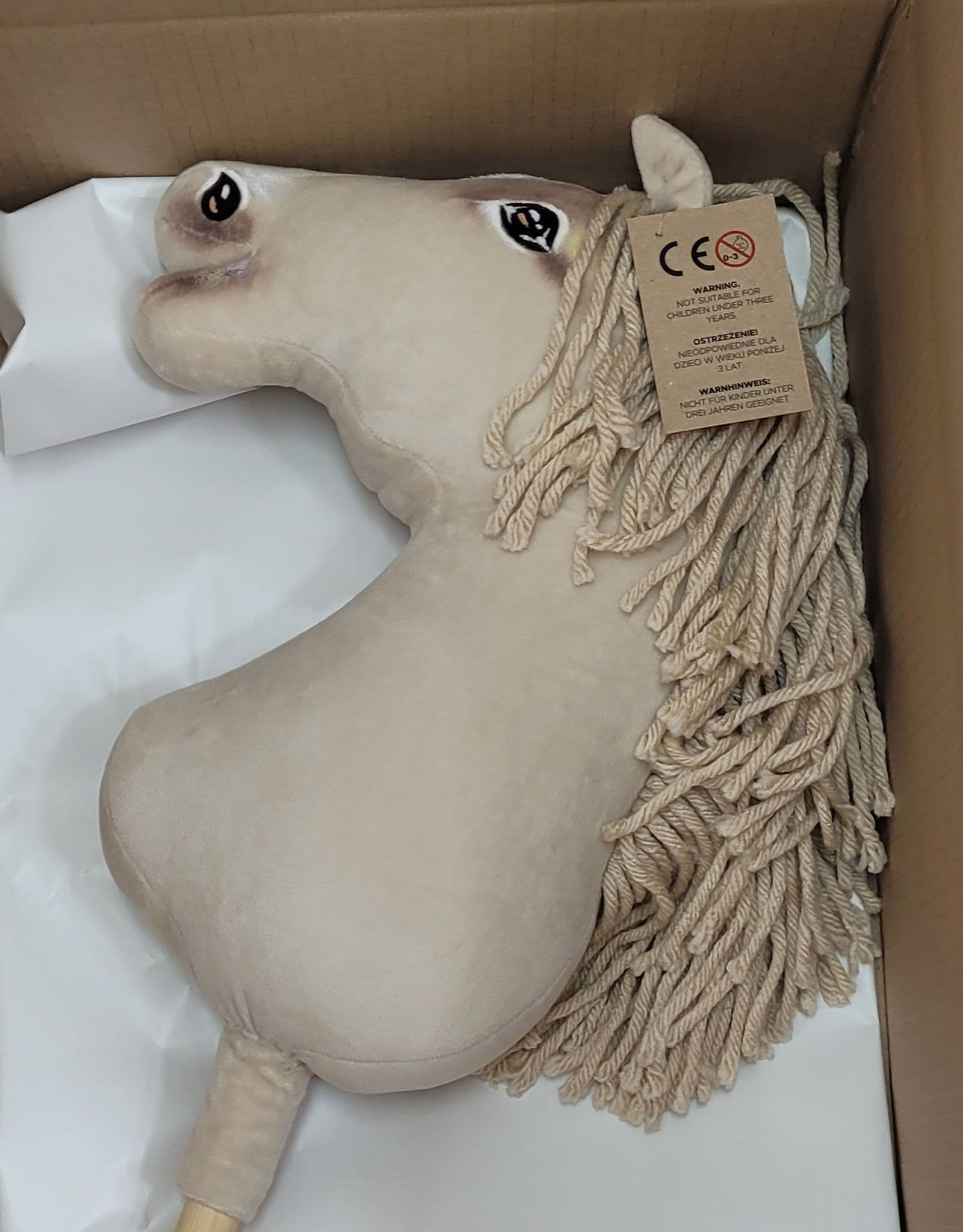 Hobby Horse Duży koń na kiju Premium - cremello A3