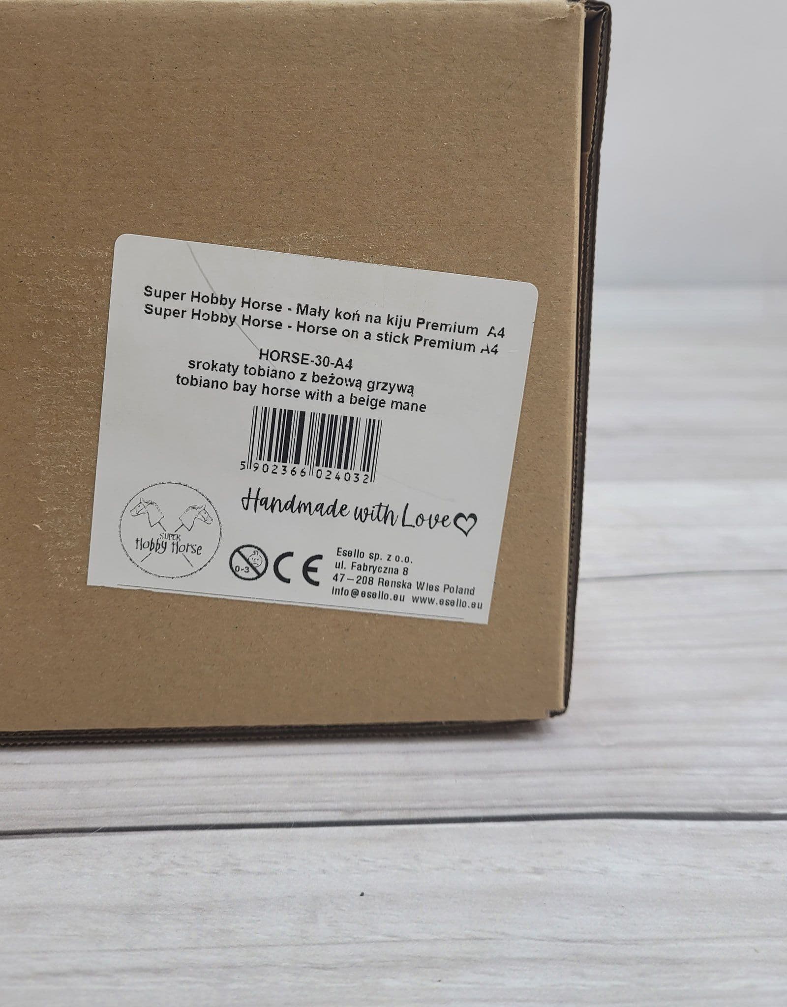 Hobby Horse Mały koń na kiju Premium - srokaty tobiano z beżową grzywą A4