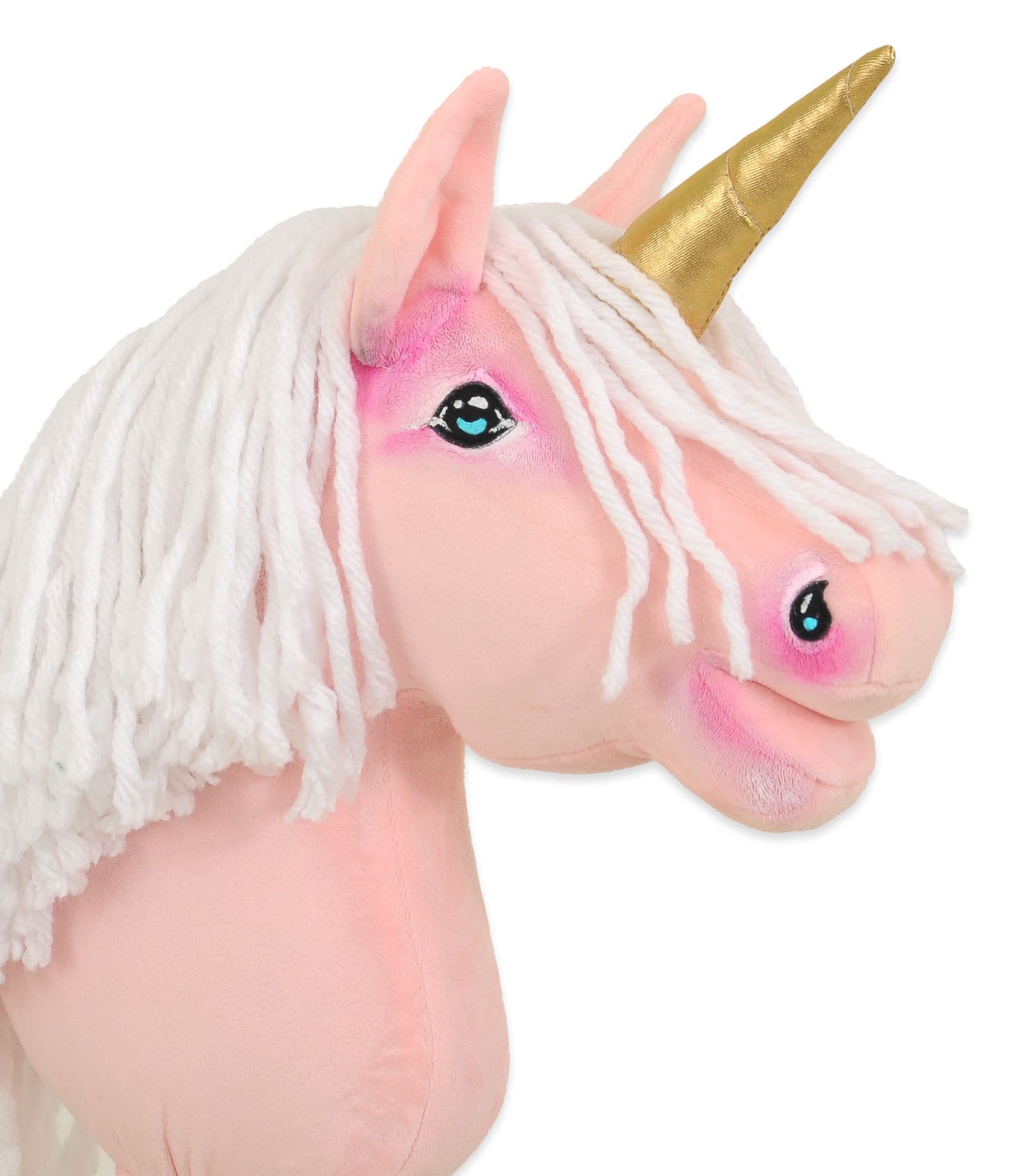 Hobby Horse Jednorożec na kiju mały różowy z białą grzywą i złotym rogiem