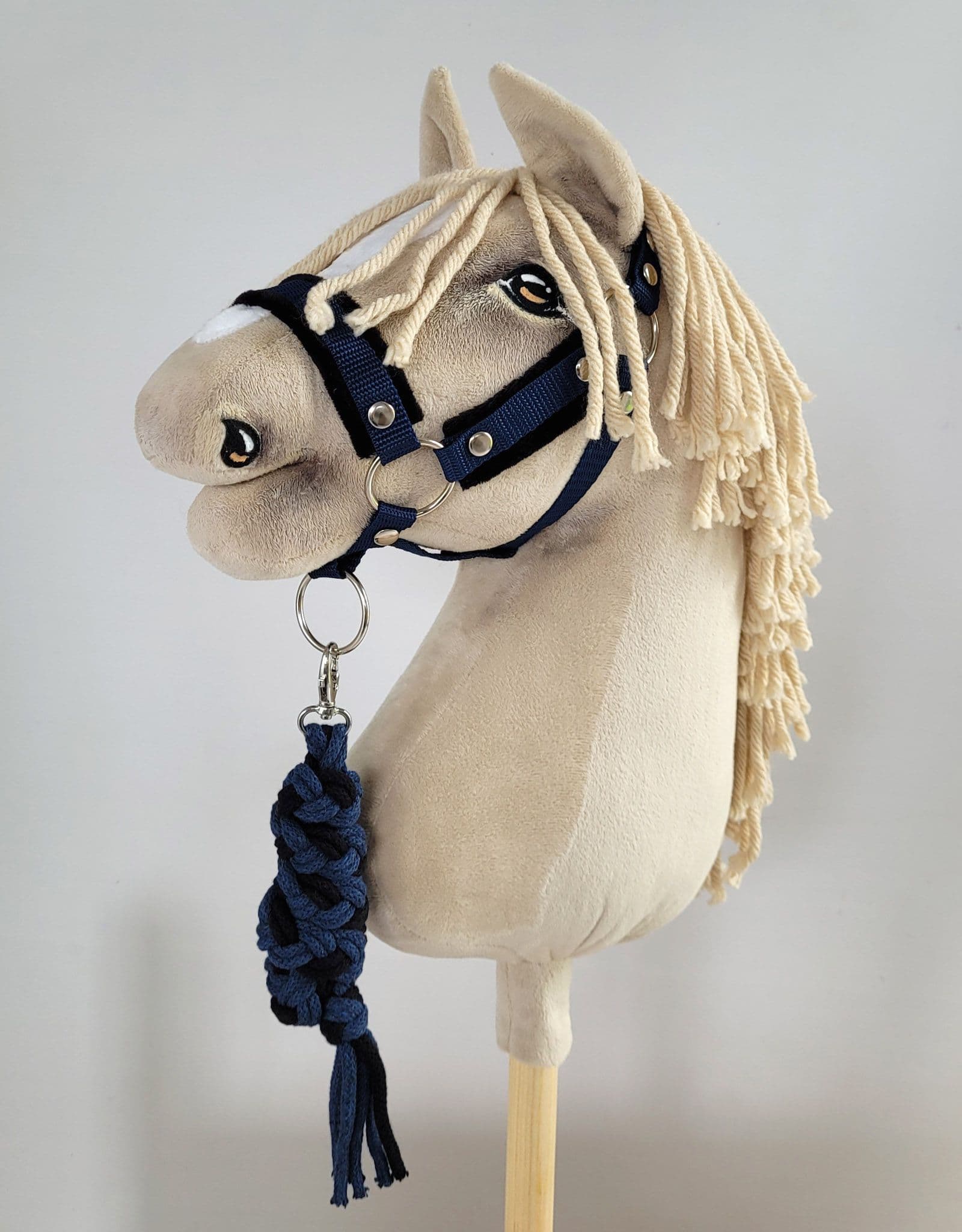 Uwiąz dla Hobby Horse ze sznurka – czarno-granatowy