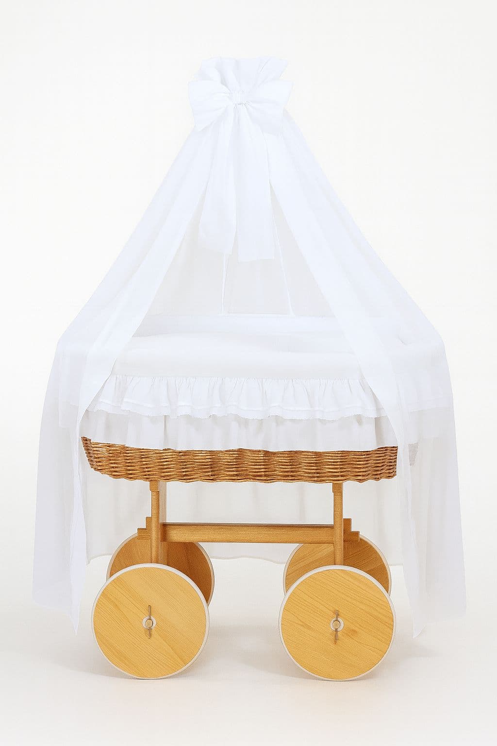 Kosz Mojżesza z baldachimem Deluxe- Little Angel biały