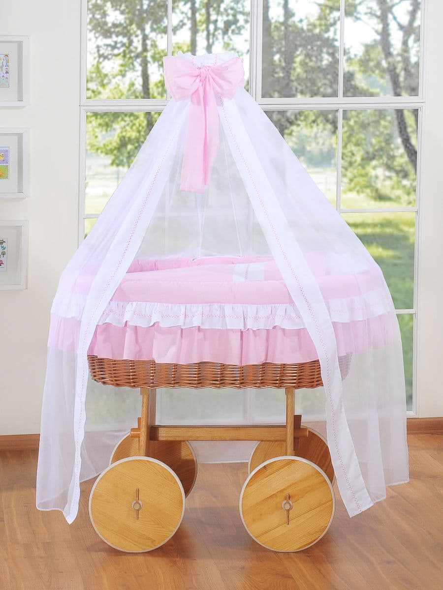 Kosz Mojżesza z baldachimem Deluxe- Bell Amy różowy