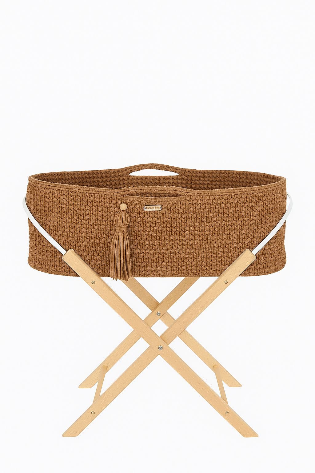 Kosz Mojżesza BOHO Handmade ze stojakiem - caramel