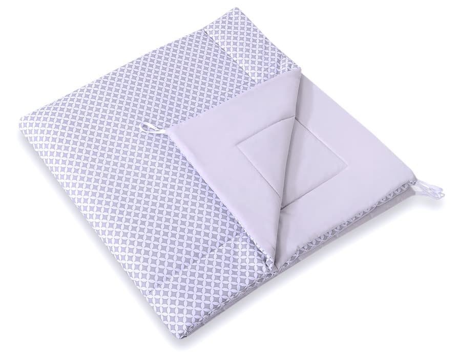 Namiot TIPI dla dzieci + mata + poduszki + zawieszki pióra -  Mini-rozeta szara