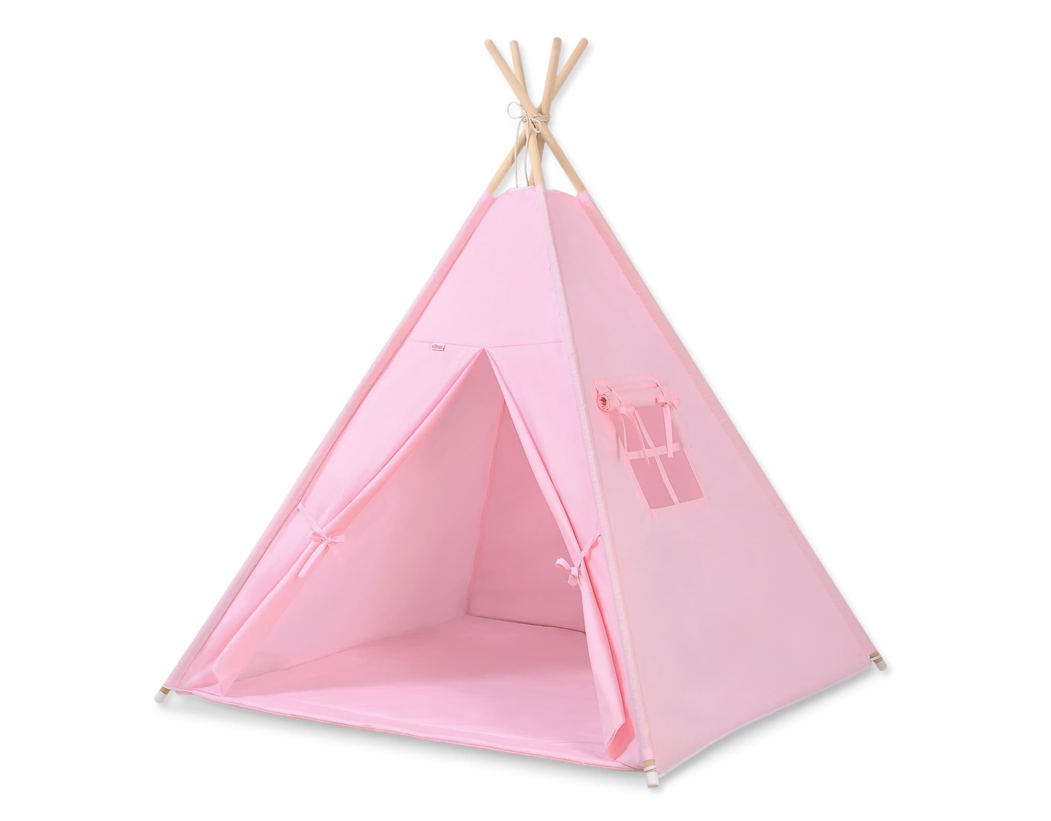 Namiot TIPI dla dzieci +mata + zawieszki pióra  - różowy