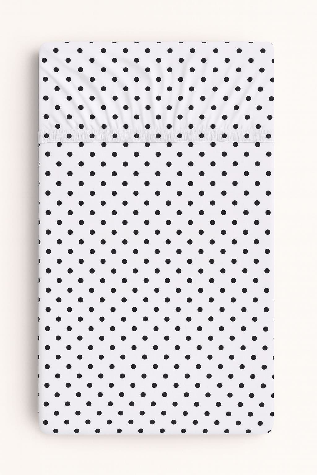Prześcieradło bawełna 120x60cm grochy czarne