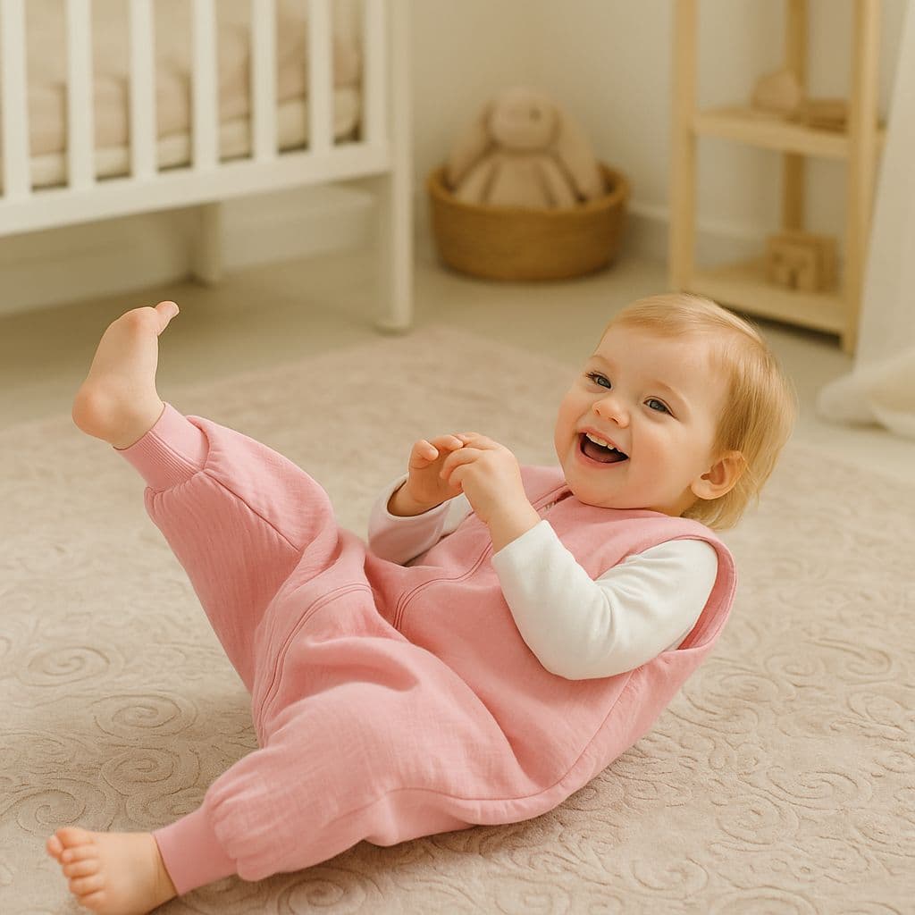 Muślinowy śpiworek dla dzieci z nogawkami XL 2-4 lata letni TOG 1.0 - pastel pink