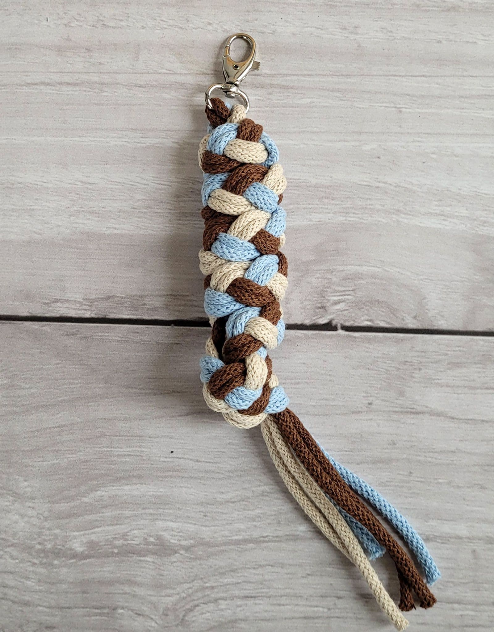 Uwiąz dla Hobby Horse ze sznurka – błękit/ jasny beż/ brąz