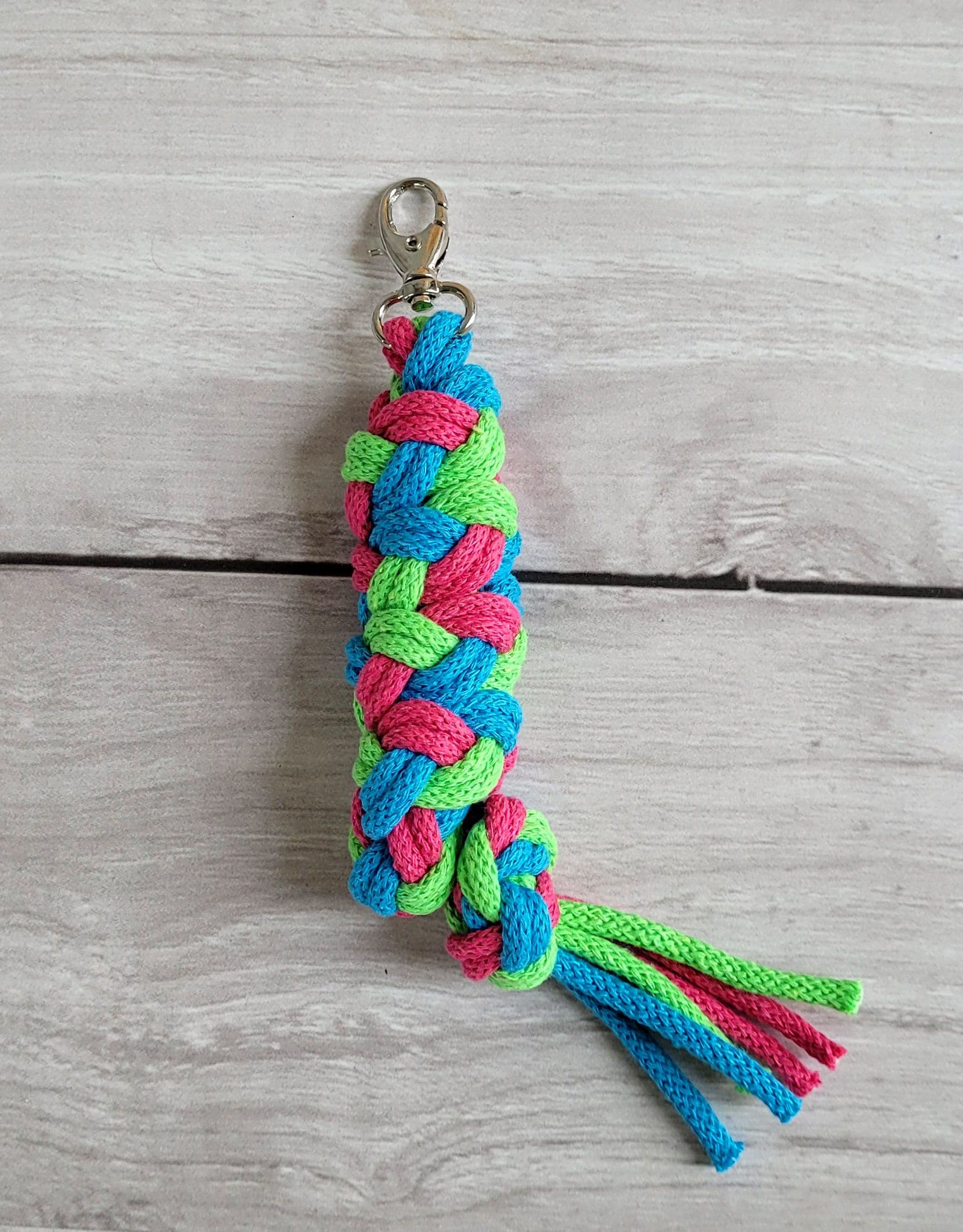 Uwiąz dla Hobby Horse ze sznurka – jasny zielony/ turkus/ ciemny róż