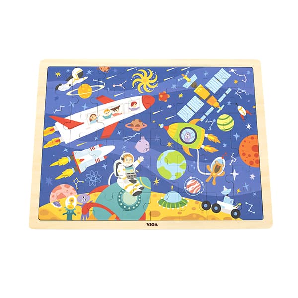Viga 44586 Puzzle na podkładce 48 elementów - poznajemy kosmos