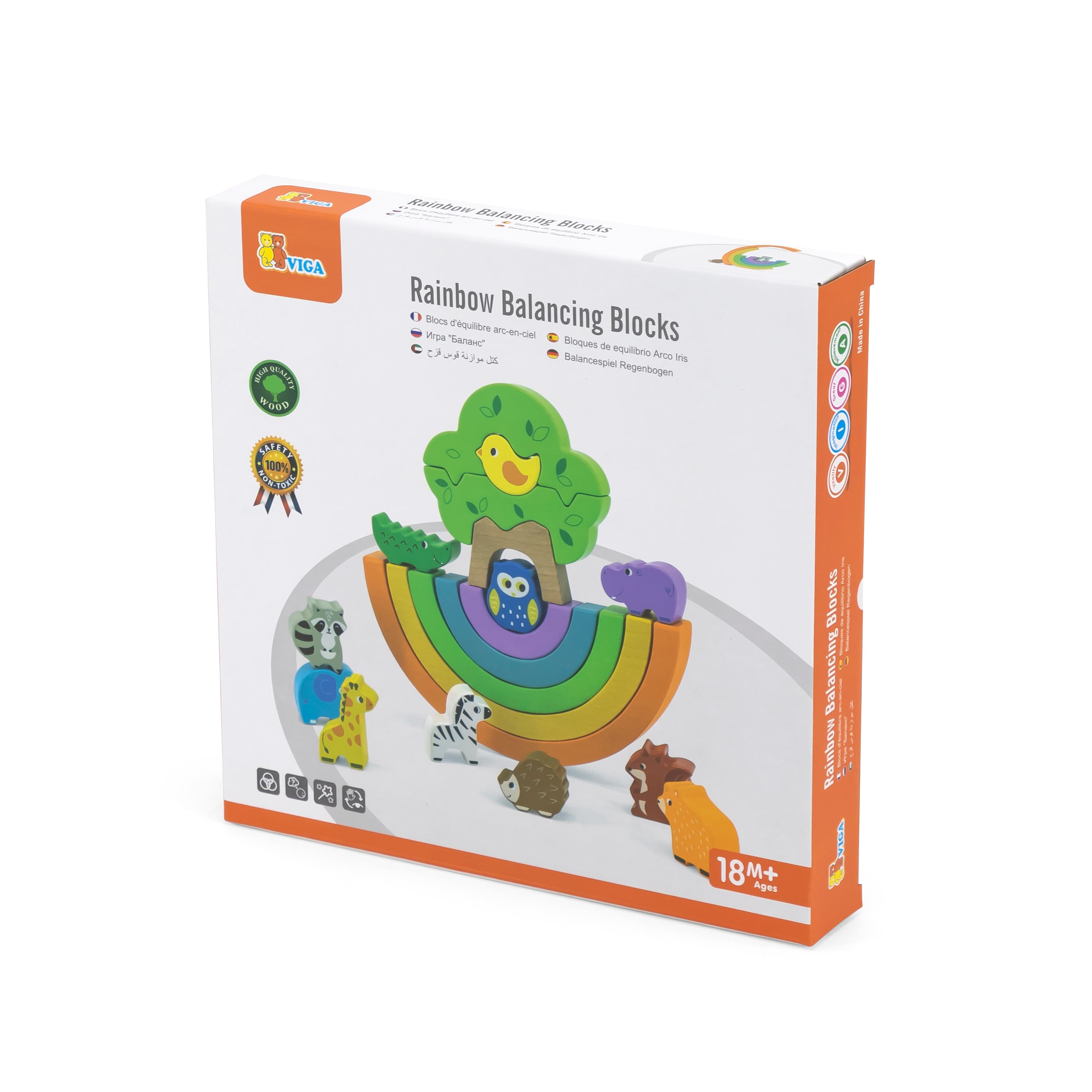 Viga 44590 Tęczowe klocki edukacyjne - równoważnie