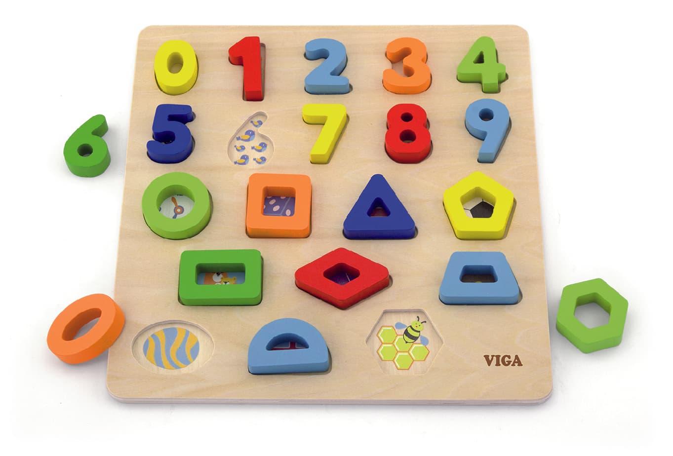 Viga 50119 Puzzle - sorter kształtów cyfry i kształty